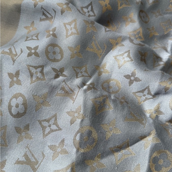 LOUIS VUITTON Monogram Shine Silk Shawl - Picture 5 of 10
